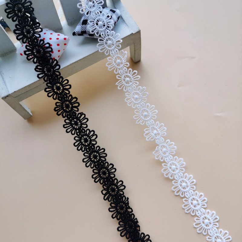 Spandex Nylon Jacquard Voile Milk Silk Net Embroidery Lace Trims White