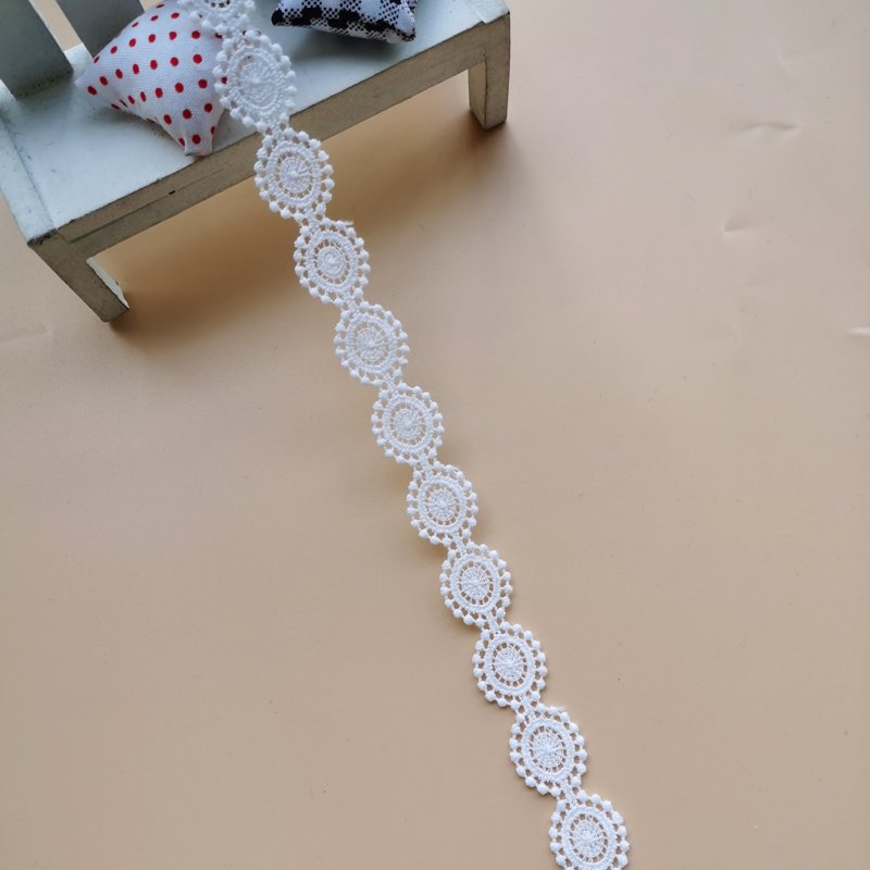 Spandex Nylon Jacquard Voile Milk Silk Net Embroidery Lace Trims White