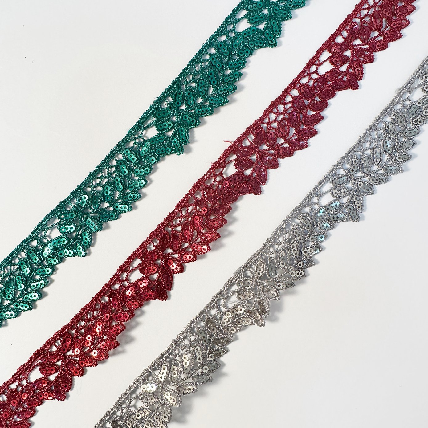 2023 high quality embroidery Hollow out fancy glitter lace applique fabric trim