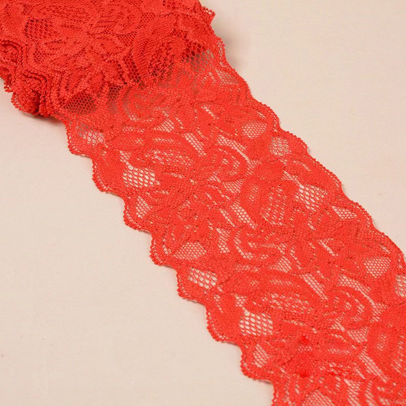 8cm Stretch elastic Lace Trim Floral Lace Fabric Elastic Lace Ribbons for Crafts and Gift Wrapping Decorating