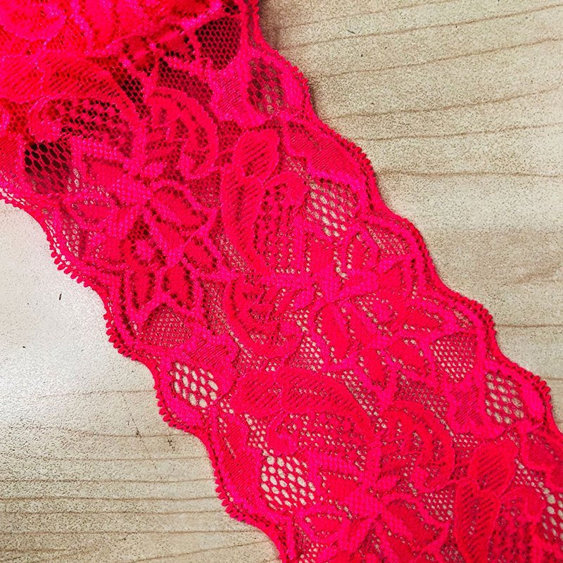 8cm Stretch elastic Lace Trim Floral Lace Fabric Elastic Lace Ribbons for Crafts and Gift Wrapping Decorating