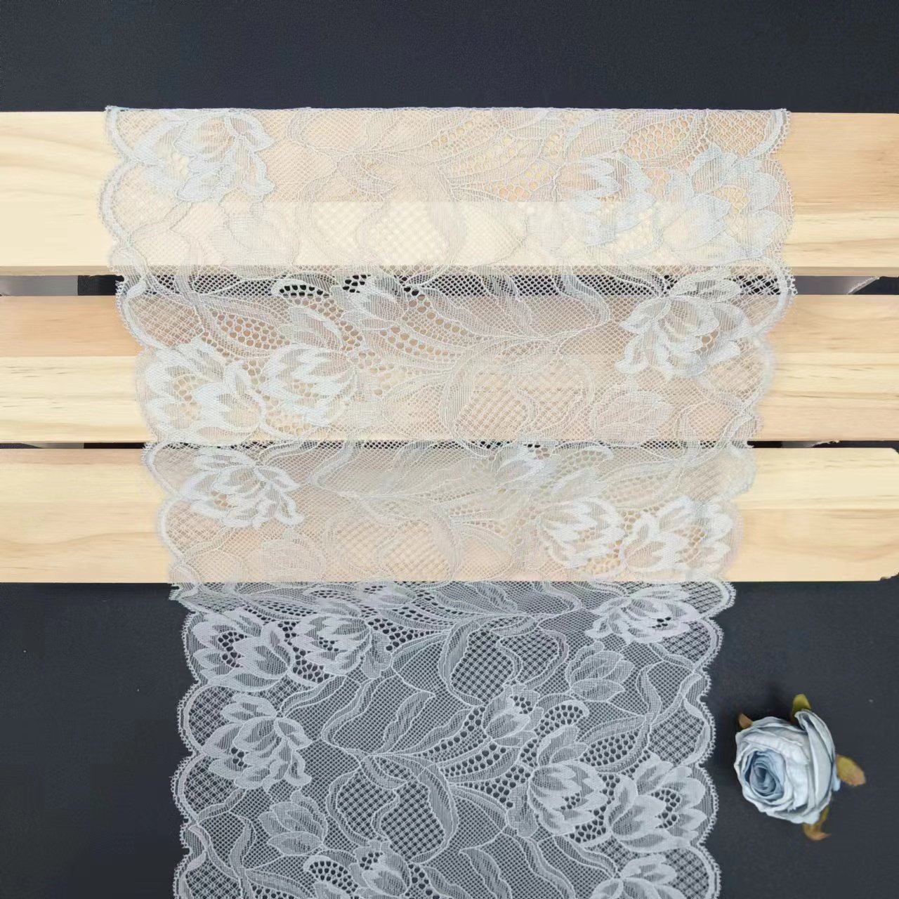 24 cm Delicate Colorful Voile Knitted Elastic Lace Trim Nylon Spandex Lace Fabrics for Women's Underwear accessories