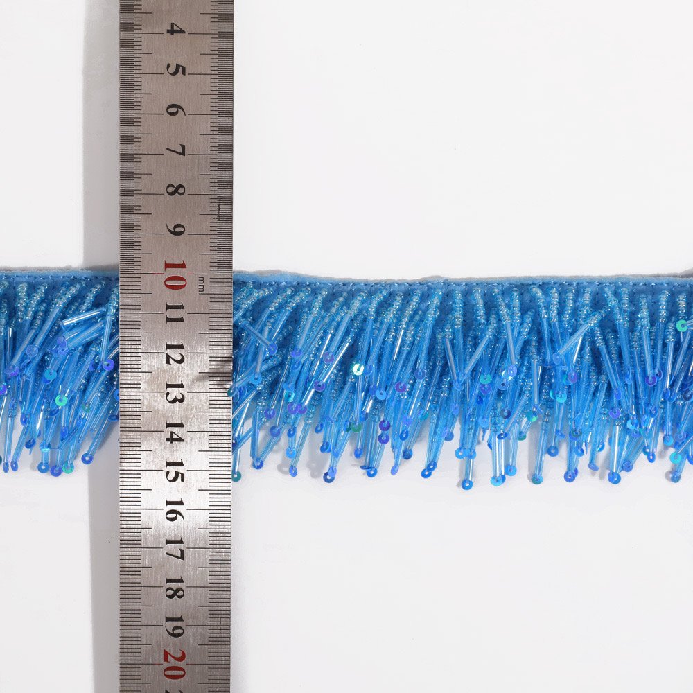 Custom Crystal Beaded Lace Fringe Trim Handmade Sequin Beads Tassel Fringe Lace Clothing Accessories