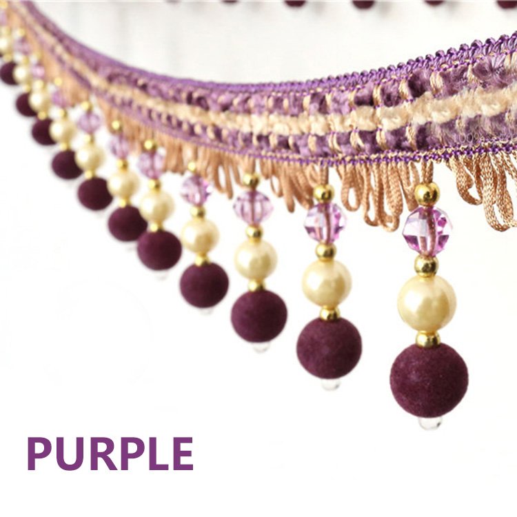 11cm Large density curtain accessories hanging beads pompom pearl lace Curtain Tassel Fringe Trim, Beaded Fringe Trimming