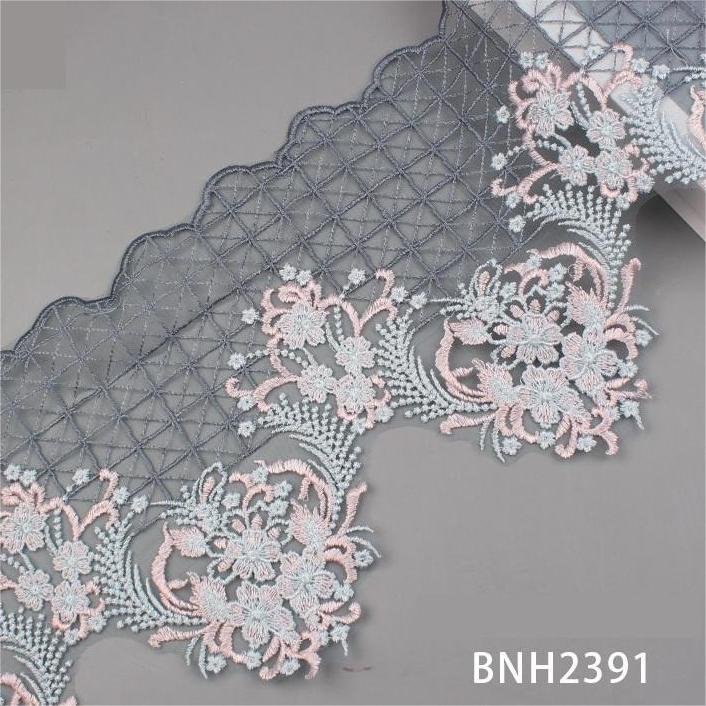 New Arrival Premium Mix Color Jacquard Border Lace Trim For Malaysia Garment Decoration