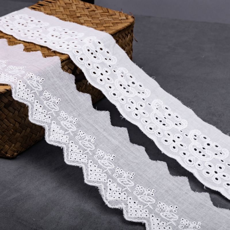 Factory Wholesale High Quality Fashion 100% Cotton Lace Trim For Clothing And Home Textile Decorative Trim