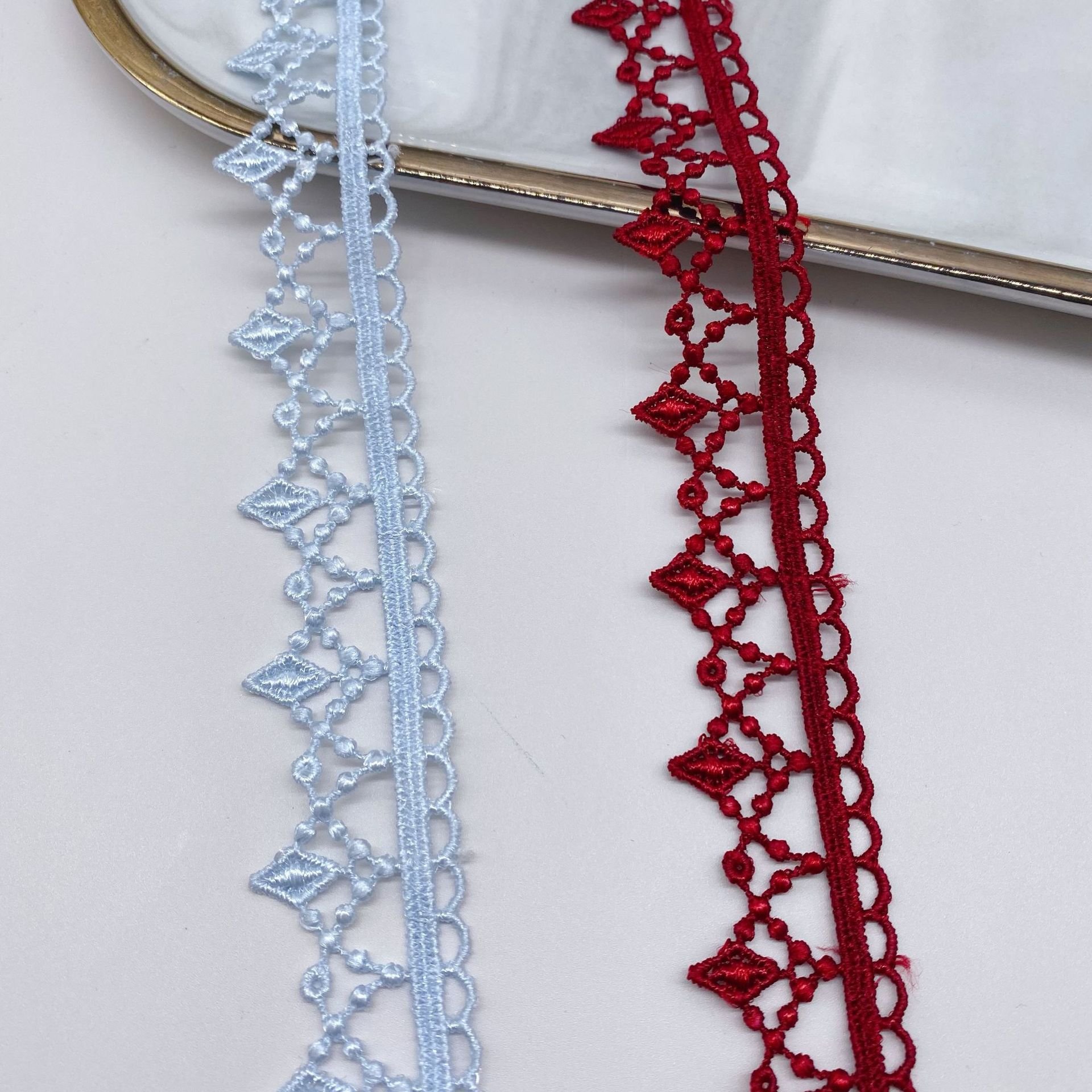 Water soluble lace multi-color wearable ribbon wedding dress accessories DIY embroidery lace trim