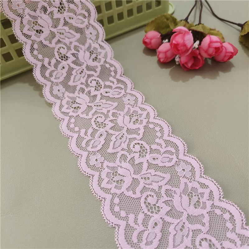 YIB15 8cm Stretch elastic Lace Trim Floral Lace Fabric Elastic Lace Ribbons for Crafts and Gift Wrapping Decorating