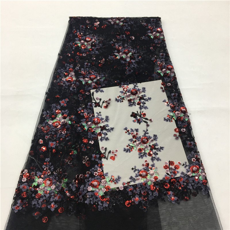 fashionable 2020 high quality multi color luxury purple lace fabric lace trim multi colour fabric beaded nigerian lace purple