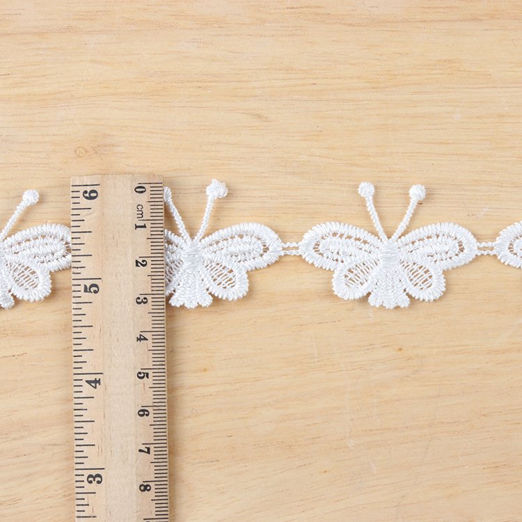 Factory Custom Wholesale Handmade High Quality Chemical Bridal Water Soluble Butterfly Lace Trim Garment Accessories For Clothes