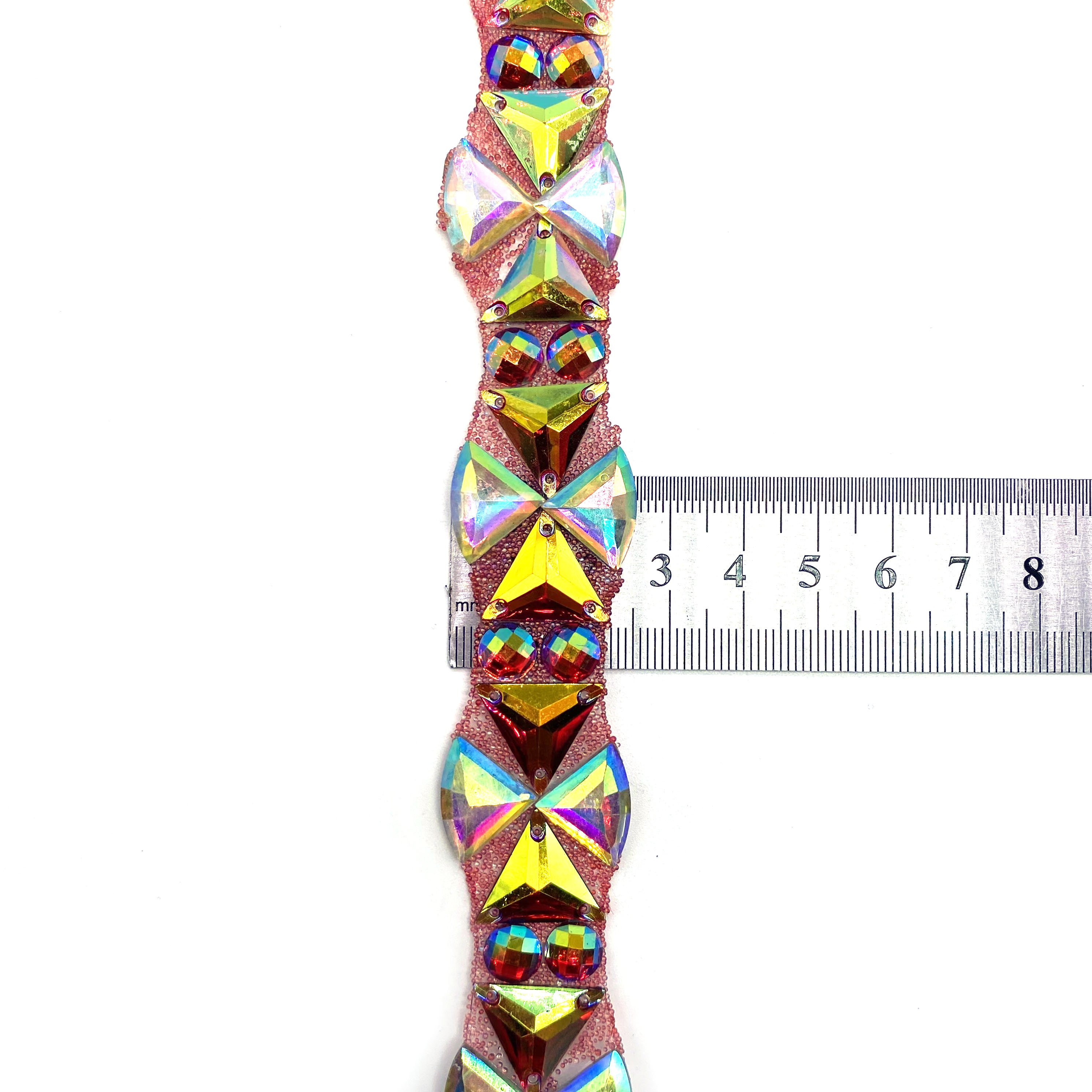 2024 Iron-On Rhinestones Resin Hot-Fix Crystal Patch Design Applique Trimming for Miami Samba Carnival Costume