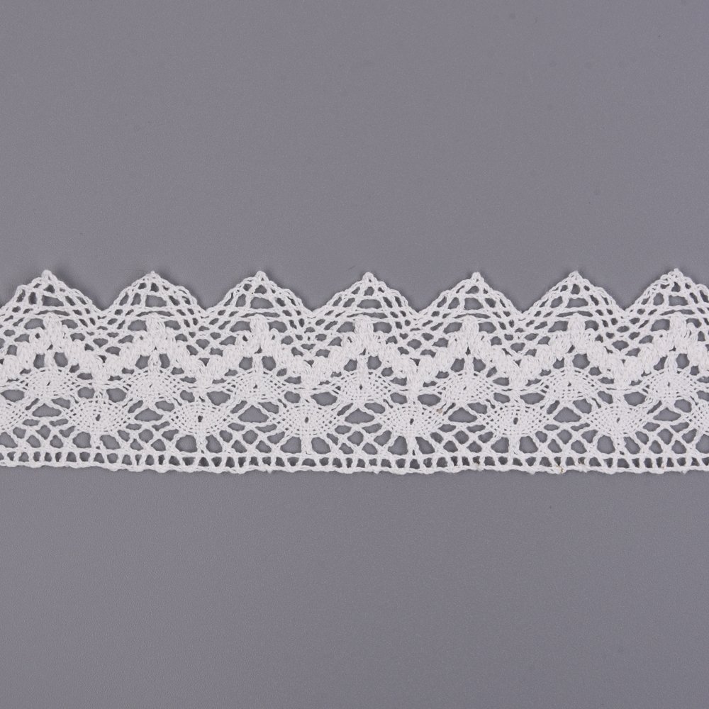 Wholesale Factory border lace soft white 100% cotton Crochet Ribbon lace trim for women dress