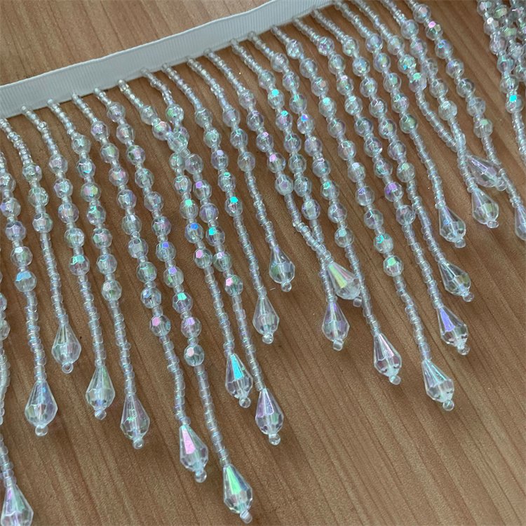 Crystal AB wholesale beaded trim fringe