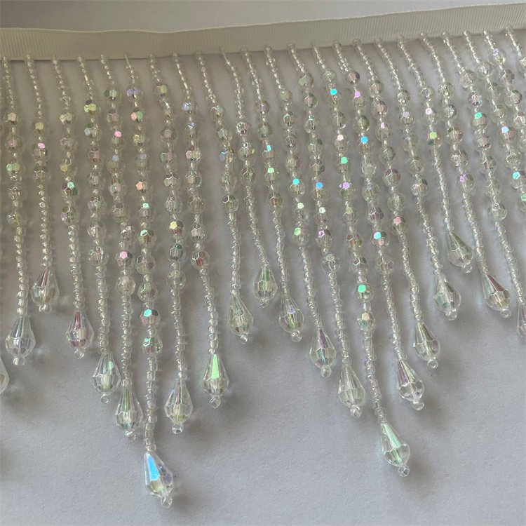 Crystal AB wholesale beaded trim fringe