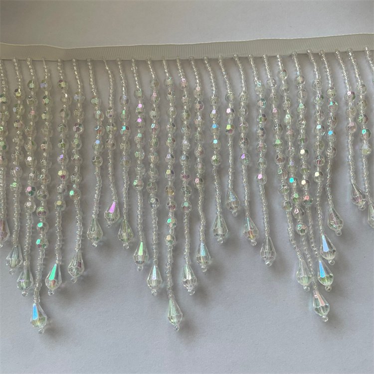 Crystal AB wholesale beaded trim fringe