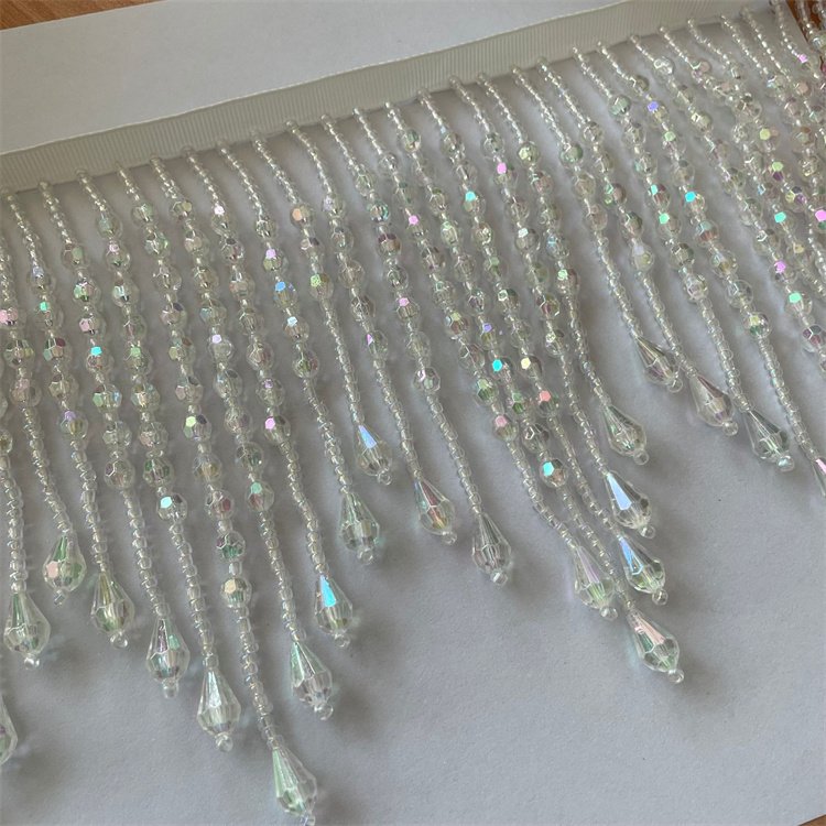 Crystal AB wholesale beaded trim fringe