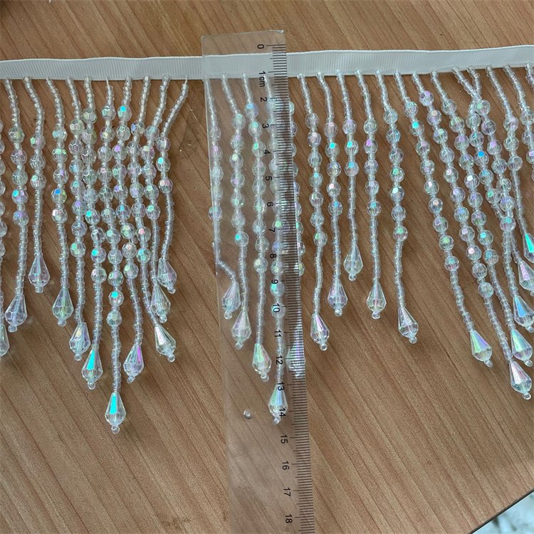 Crystal AB wholesale beaded trim fringe
