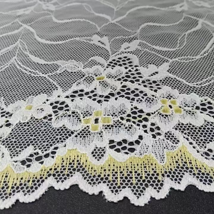 24 cm Women's Eco-friendly Two-Tone Knitted Clothing Accessories Lace Trim Nylon Spandex Rayon Tulle Stretch Flower Trim