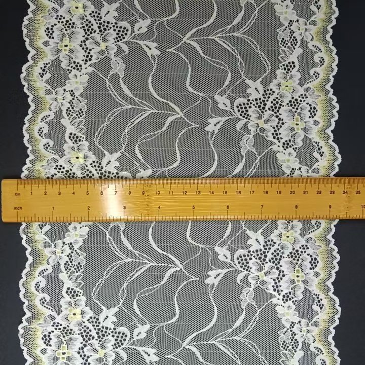 24 cm Women's Eco-friendly Two-Tone Knitted Clothing Accessories Lace Trim Nylon Spandex Rayon Tulle Stretch Flower Trim