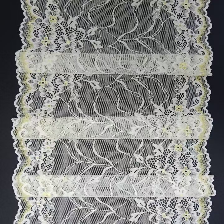24 cm Women's Eco-friendly Two-Tone Knitted Clothing Accessories Lace Trim Nylon Spandex Rayon Tulle Stretch Flower Trim