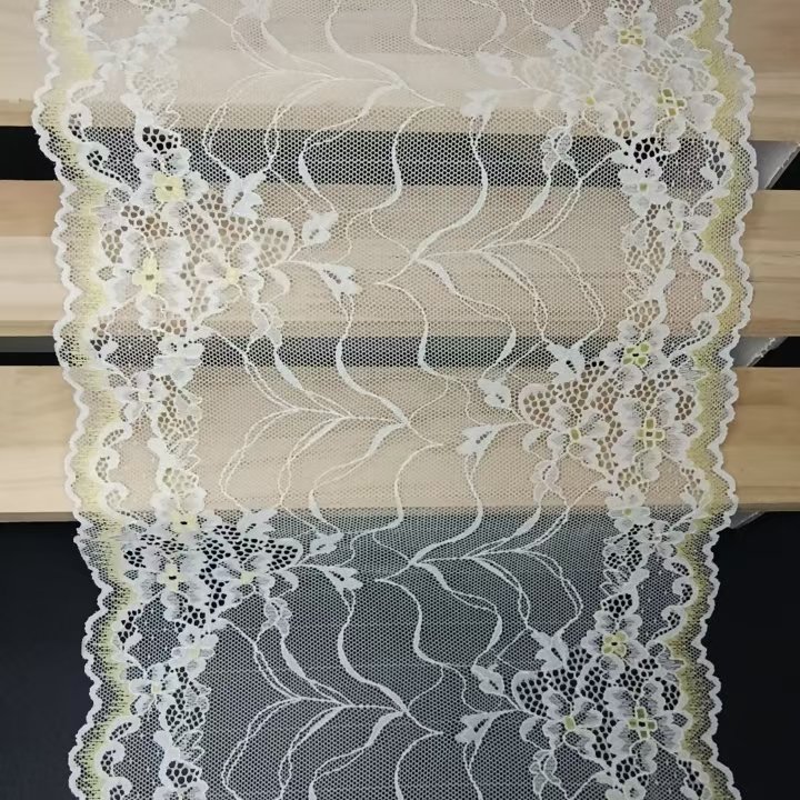 24 cm Women's Eco-friendly Two-Tone Knitted Clothing Accessories Lace Trim Nylon Spandex Rayon Tulle Stretch Flower Trim