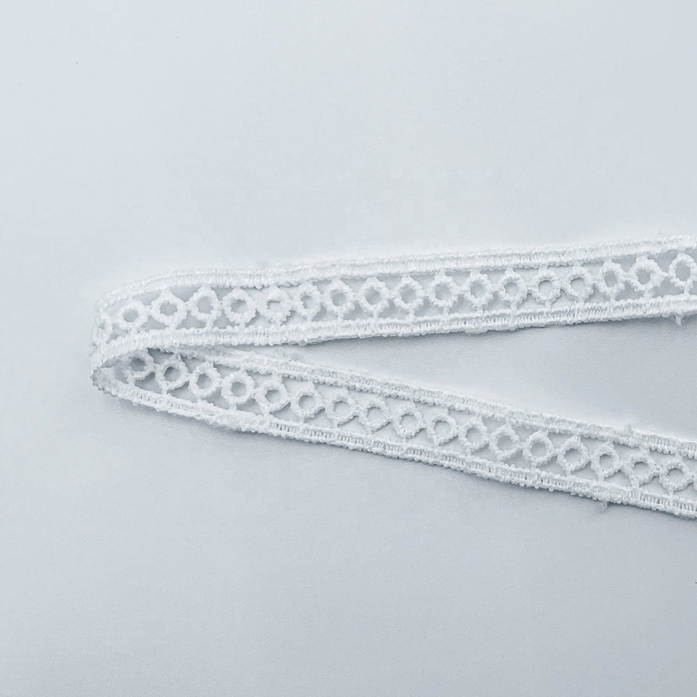 French Lace Embroidery Sustainable Milk Silk Embroidery New arrival polyester milk silk lace flower embroidery lace trim