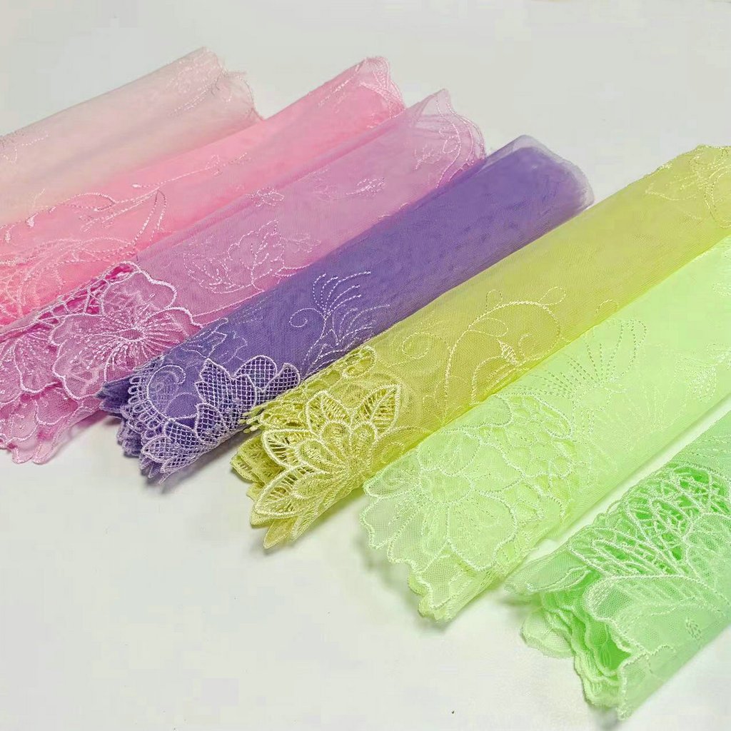 Fancy Embroidered Organza Lace Trim Flower Mesh Lace boder lace trim for bra