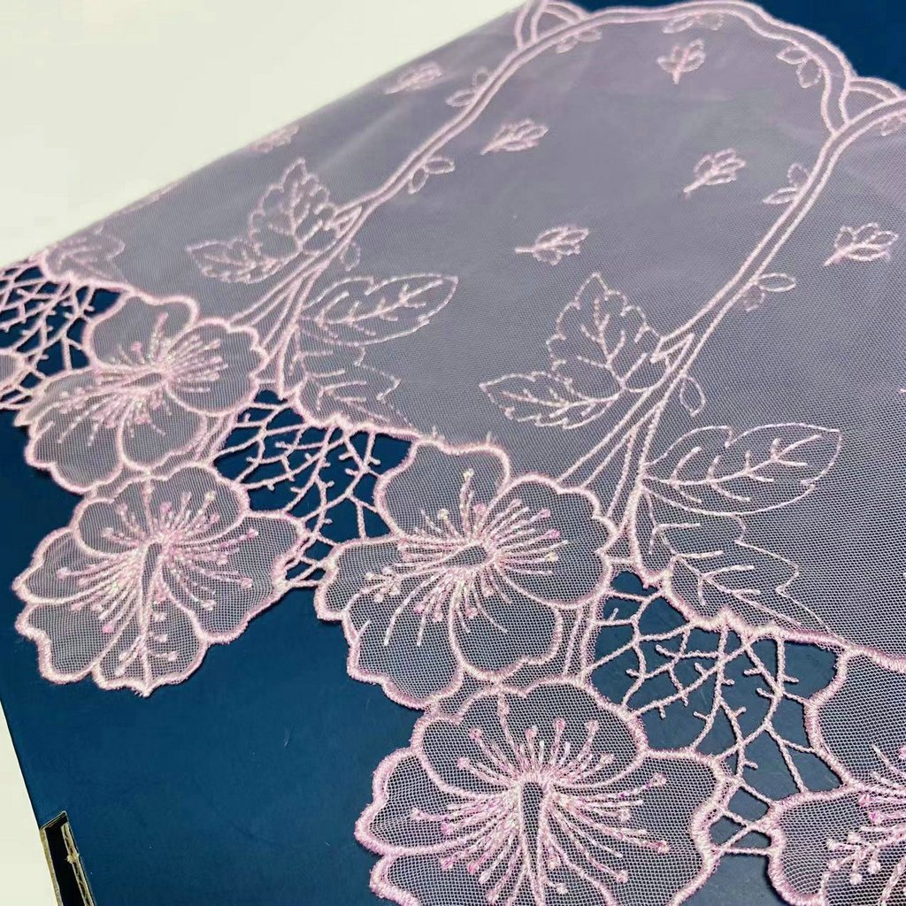 Fancy Embroidered Organza Lace Trim Flower Mesh Lace boder lace trim for bra