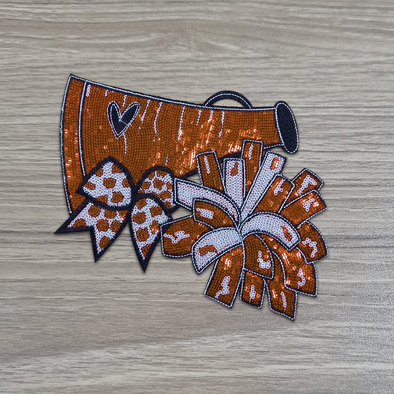 Wholesale Custom Sequin Cheer Embroidery Patches Iron On Patches