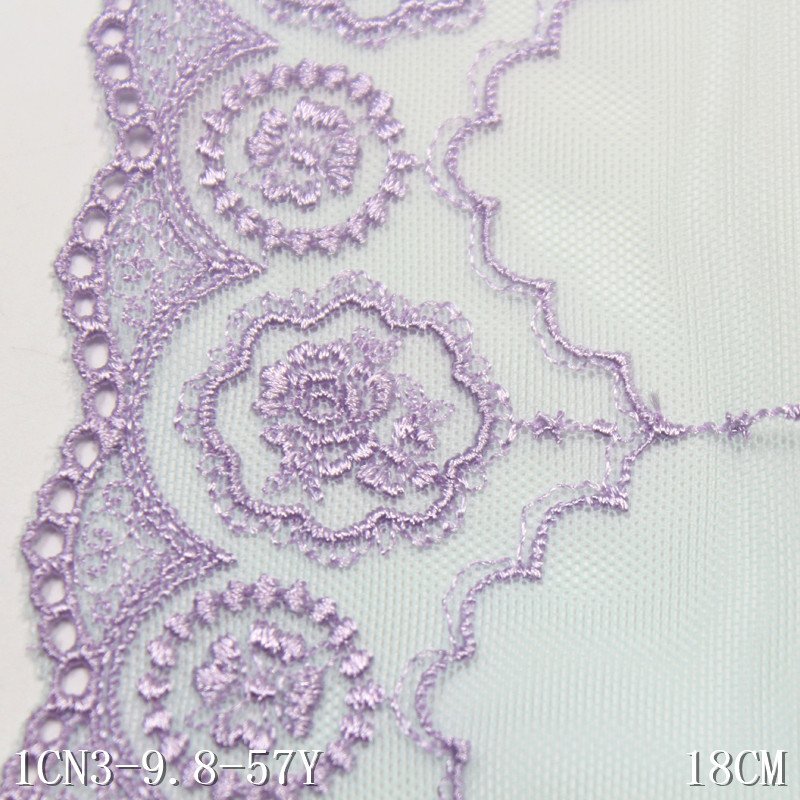 New Design Delicate 18cm Tulle fancy Flower white Embroidery encage Lace Fabric Embroidered Lace Trim For Women Dress