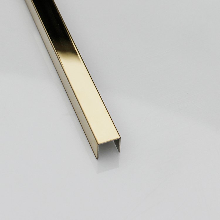 SS 201 304 316 U Profile Metal Color Pvd Coating Mirror Polish Flooring Edging Stainless Steel Tile trim