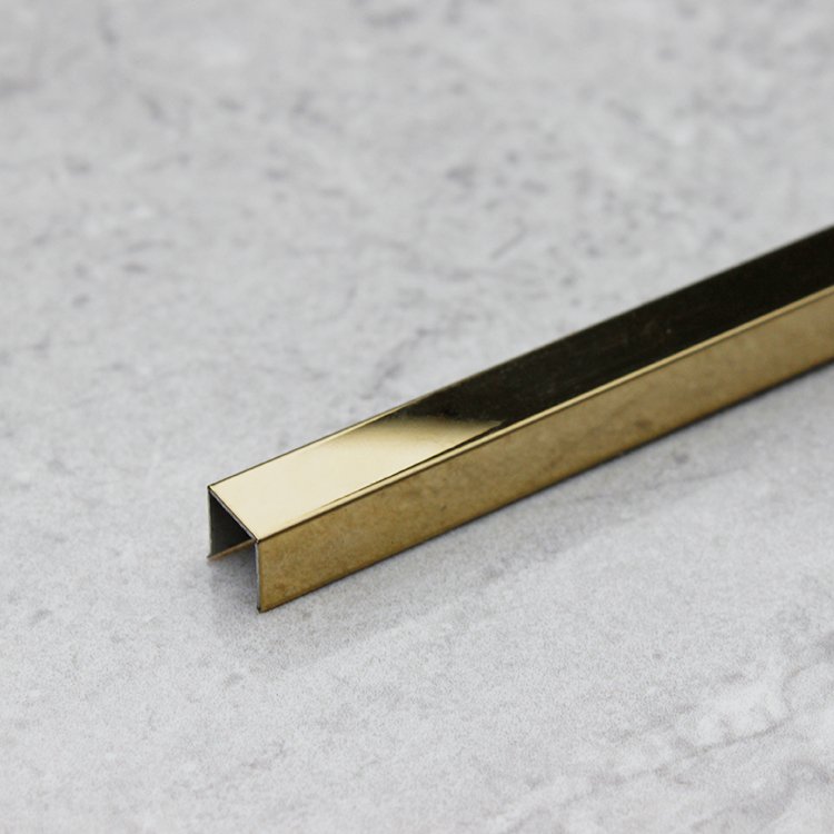 SS 201 304 316 U Profile Metal Color Pvd Coating Mirror Polish Flooring Edging Stainless Steel Tile trim