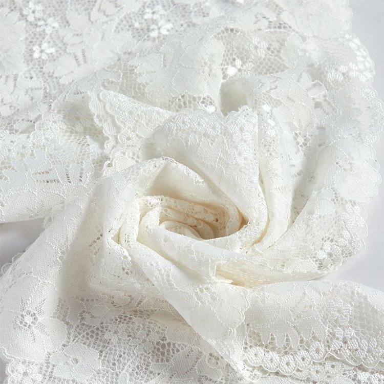 Elastic Lace Fabric French Hollow Underwear Stretch Ribbon Trim DIY French Hollow Underwear Lace 23cm White