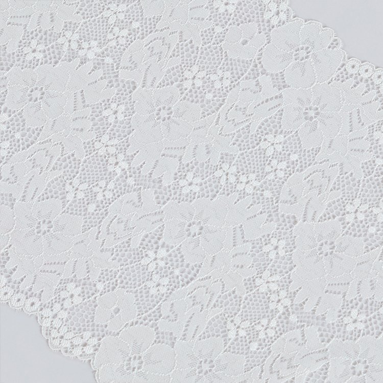 Elastic Lace Fabric French Hollow Underwear Stretch Ribbon Trim DIY French Hollow Underwear Lace 23cm White