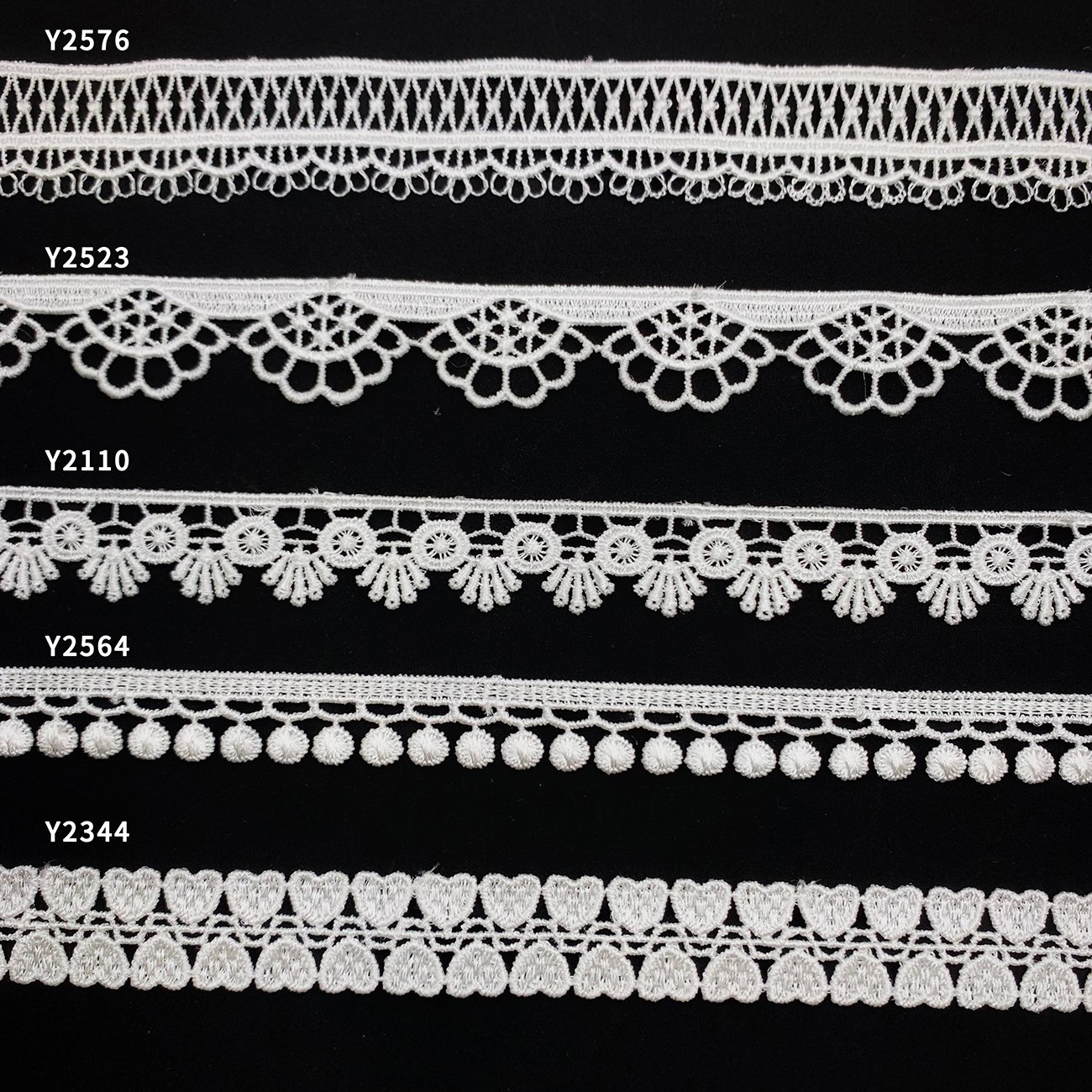 High Quality White Polyester Renda Guipir Sequence Embroidery Lace Trim