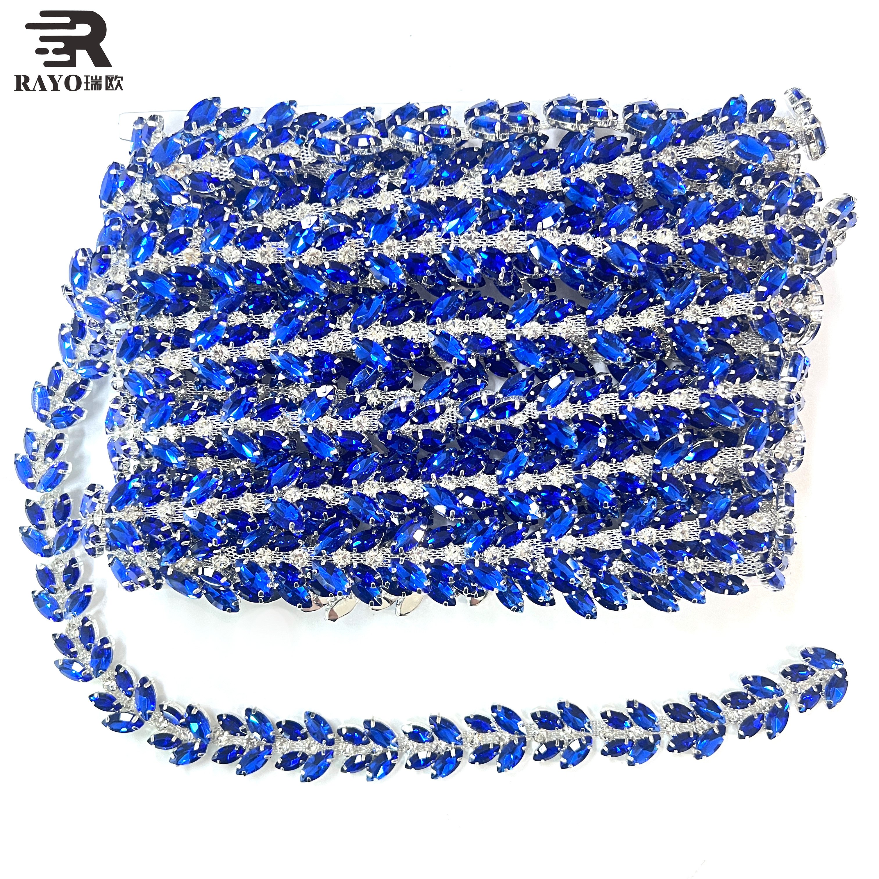 Fashionable Glass Rhinestone Trimming Cup Sewing Appliques for Body Waist and Chain for Clothing Accessories