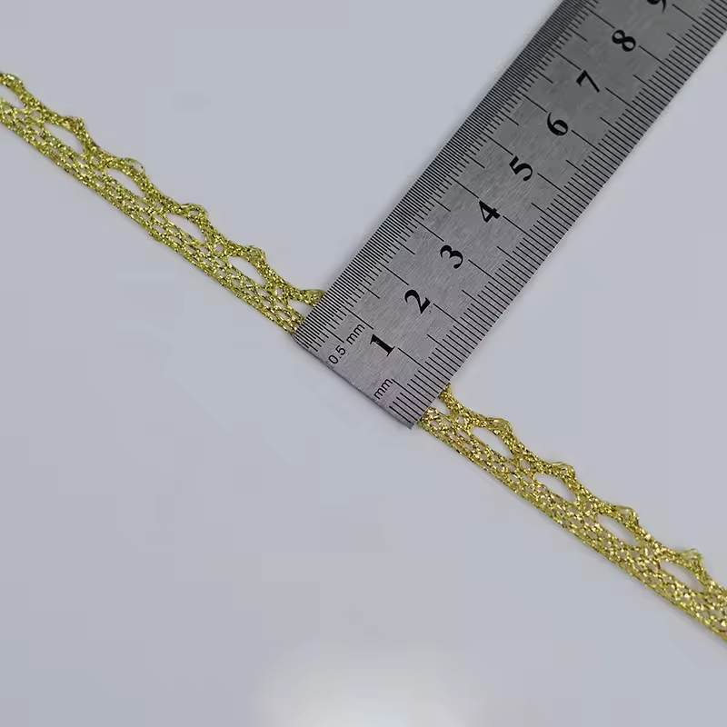 Wholesale High Quality Gold And Silver Threads Lace Ribbon Braided Metallic Lace Trim