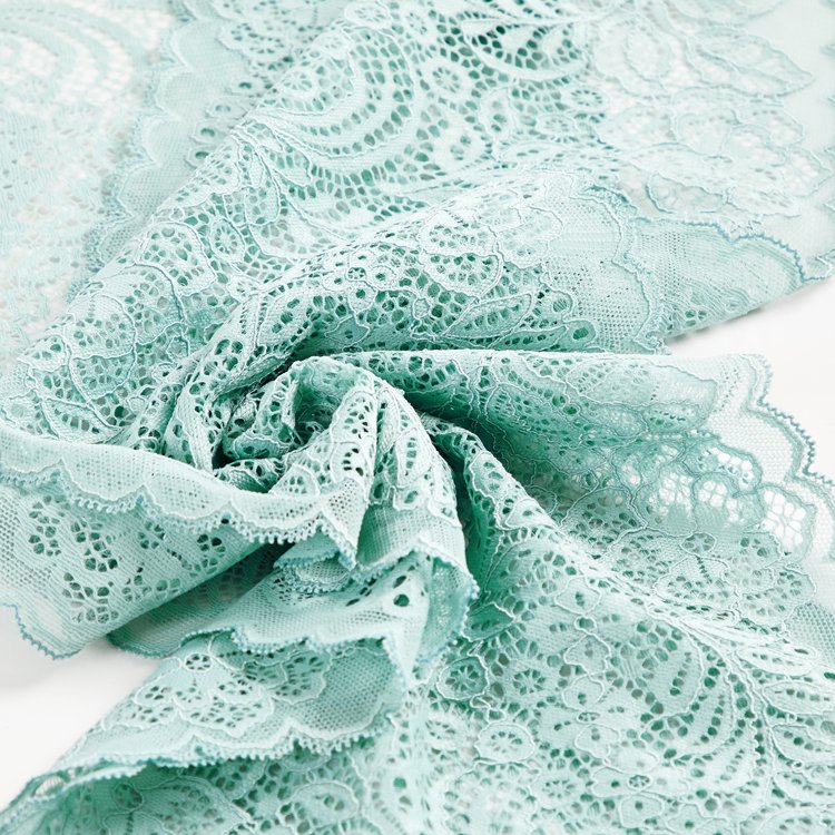 new design hot selling Lace Fabric Wholesale White 22cm Nylon Spandex Flower Elastic Lace Trim