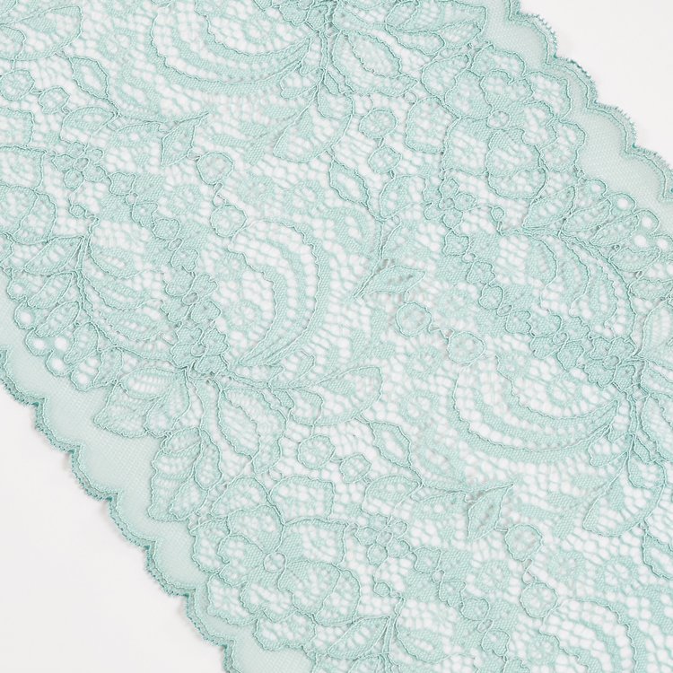 new design hot selling Lace Fabric Wholesale White 22cm Nylon Spandex Flower Elastic Lace Trim