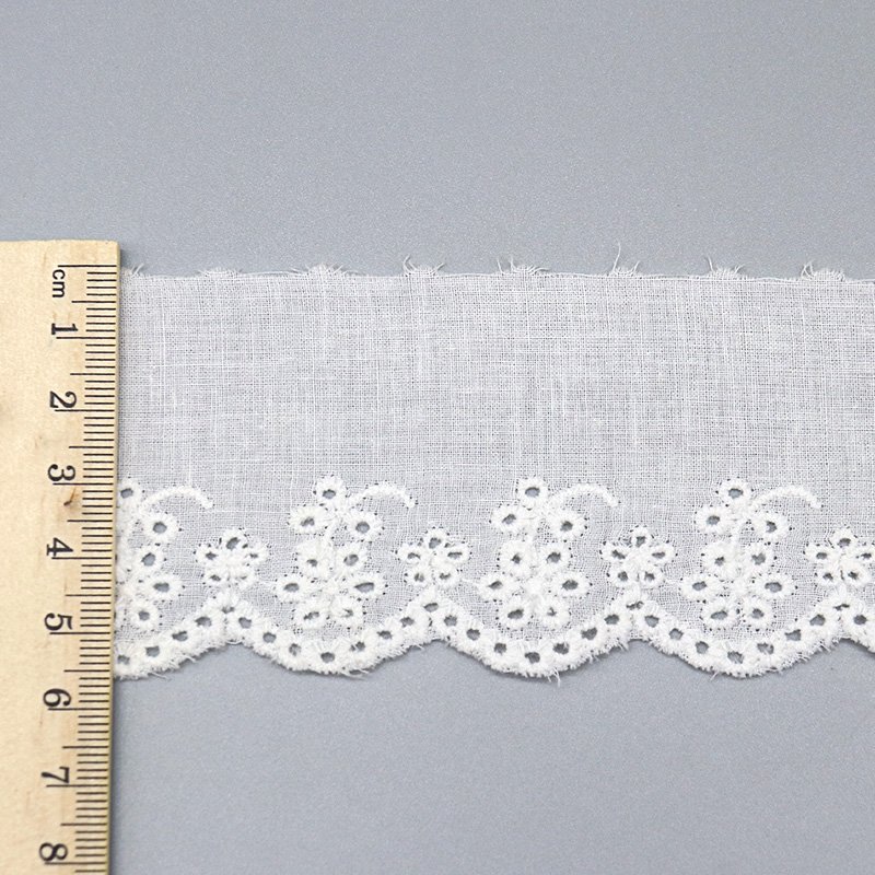 Custom Fancy 100% cotton soft lace for trims Cheap flower lace trim for clothing decoration