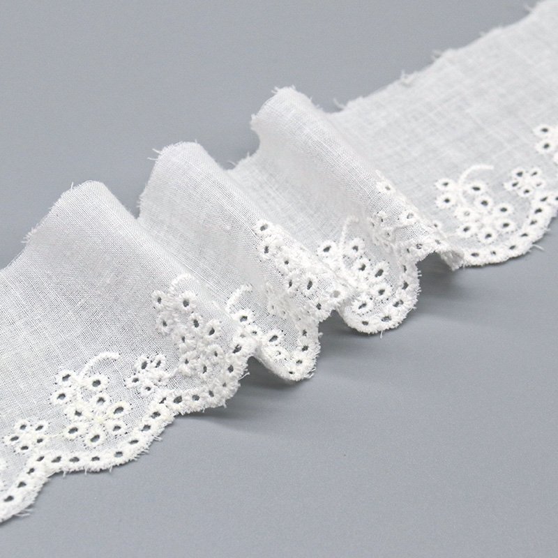 Custom Fancy 100% cotton soft lace for trims Cheap flower lace trim for clothing decoration