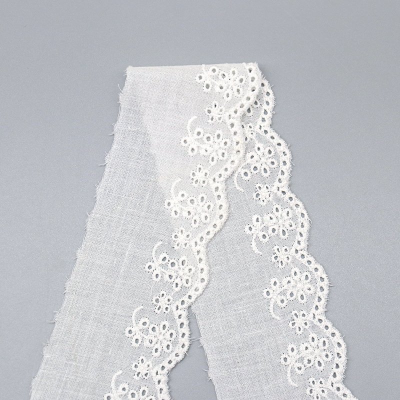 Custom Fancy 100% cotton soft lace for trims Cheap flower lace trim for clothing decoration