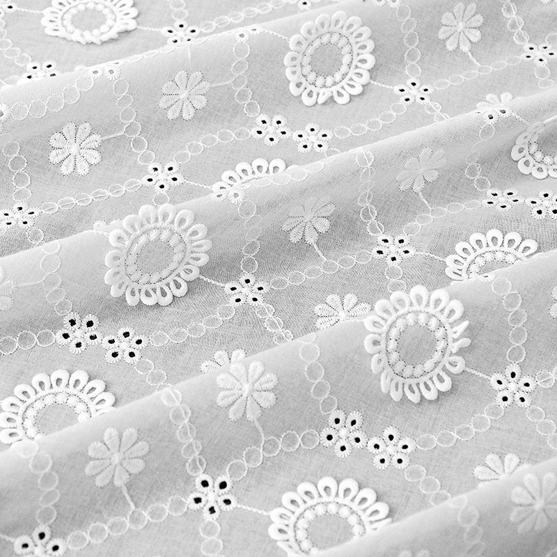 Hot Sale Chemical Lace Cotton Fabric Knitting Lace Trim Abstract Wedding Fabric For Women