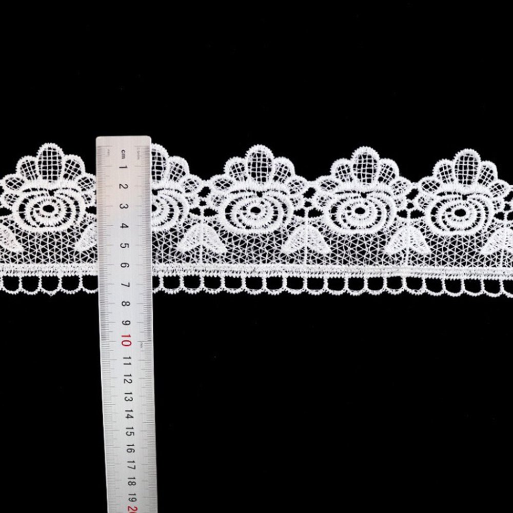 White scallop water soluble lace trim for sofa