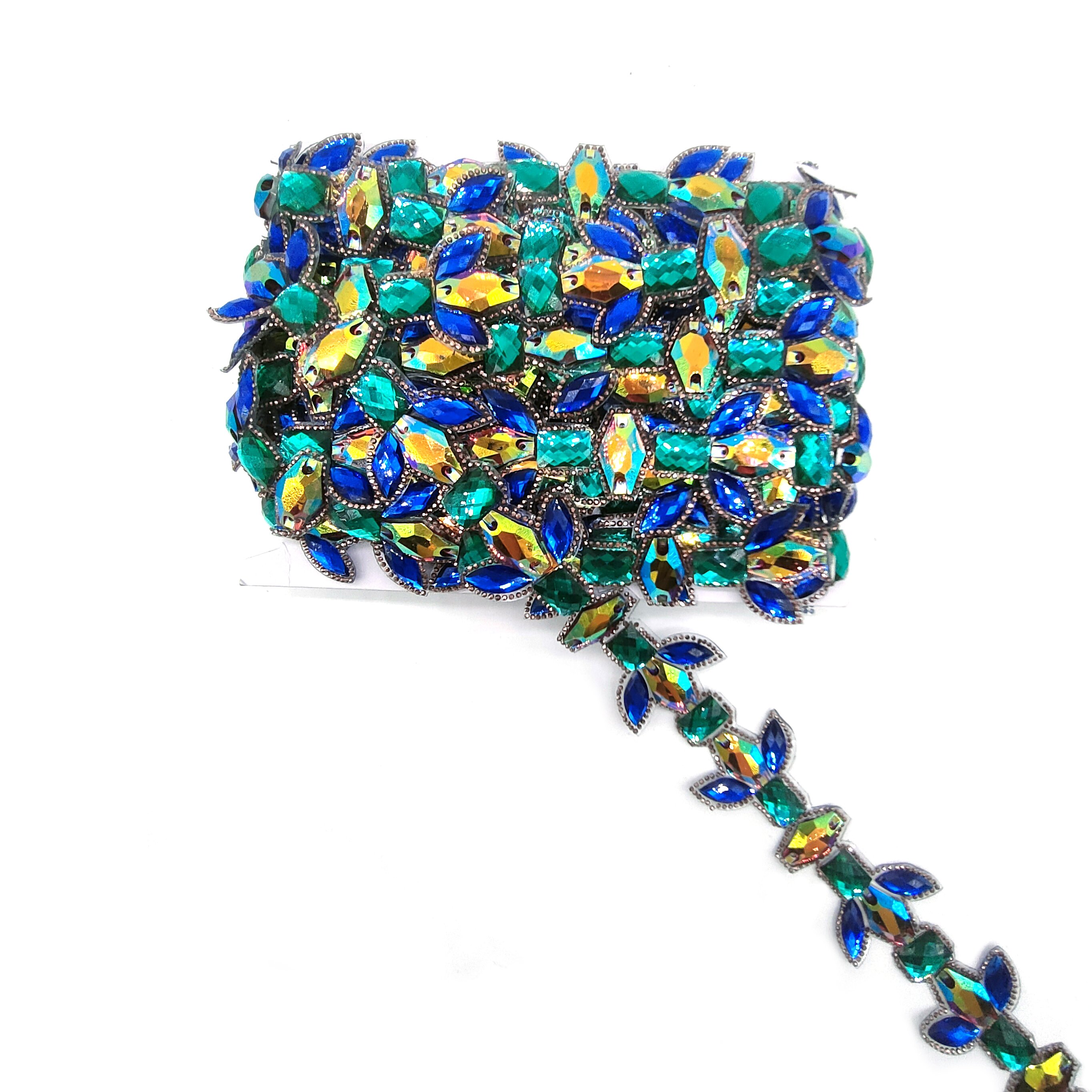 Carnival Costumes Accessories Party Dress Hot fix Rhinestone Appliques Trims Iron-On Resin Stone Trimming
