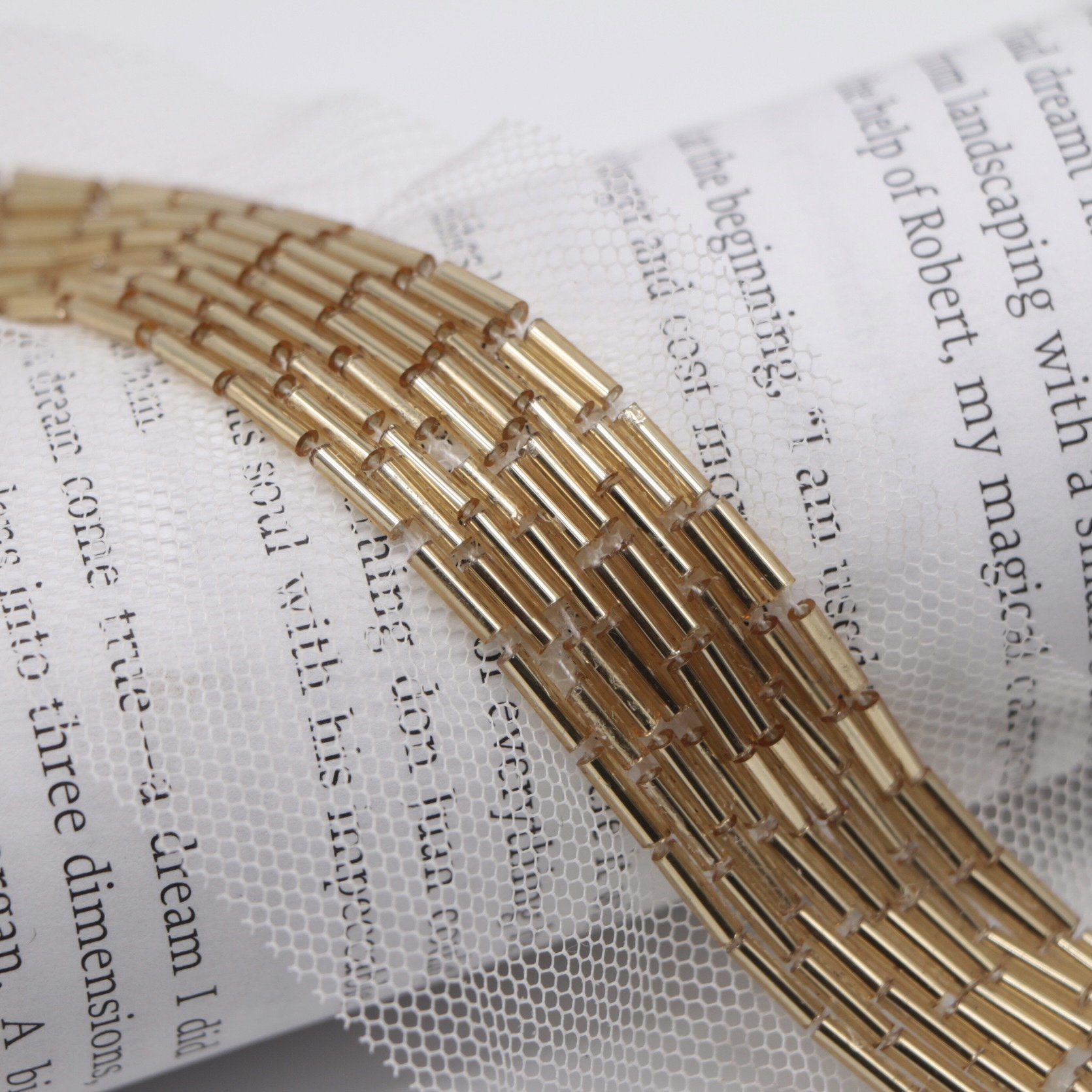 Quality Handmade 9 rows beaded trims bar code beaded decorative trims accessories hand nailing bead embroidery lace trim