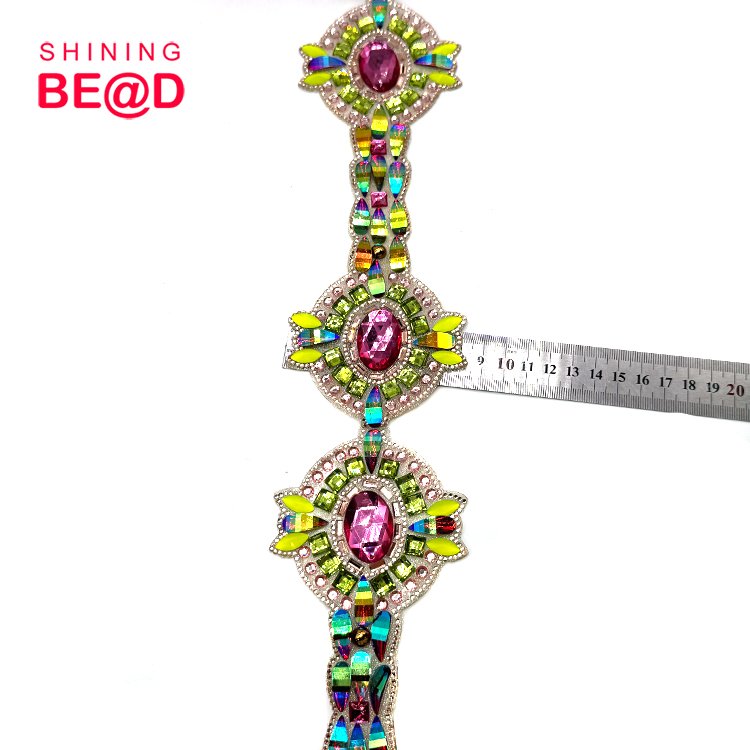 China factory wholesale Custom factory hot sell cheap AB color trim Carnival costume accessories in custom colors Crystal Trim