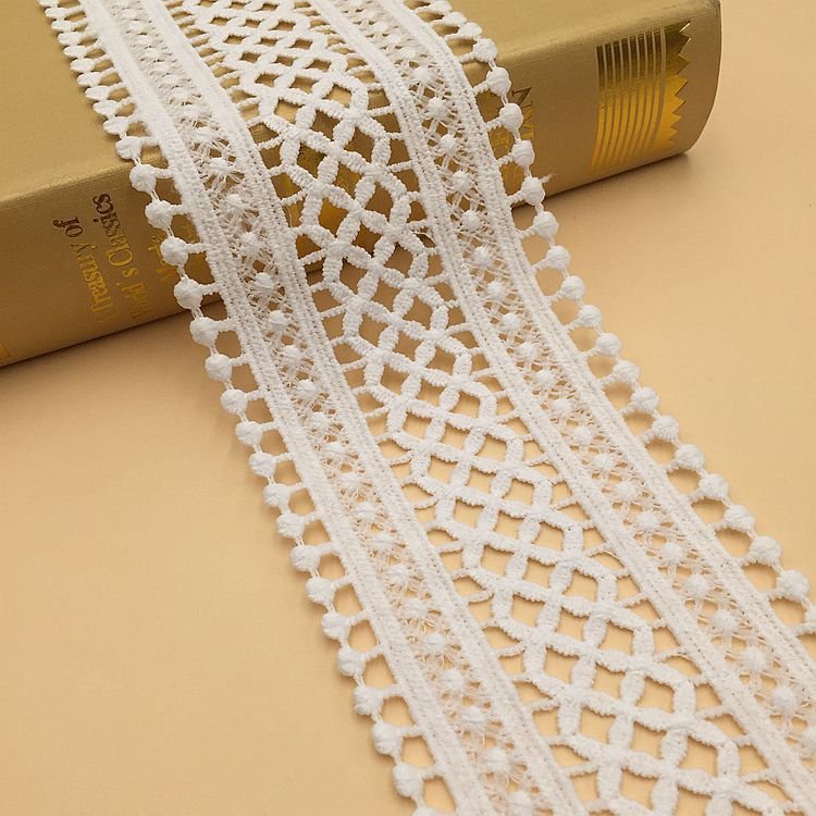Factory cheap price white Lace Trim Garment Accessories polyester lace trim embroidery