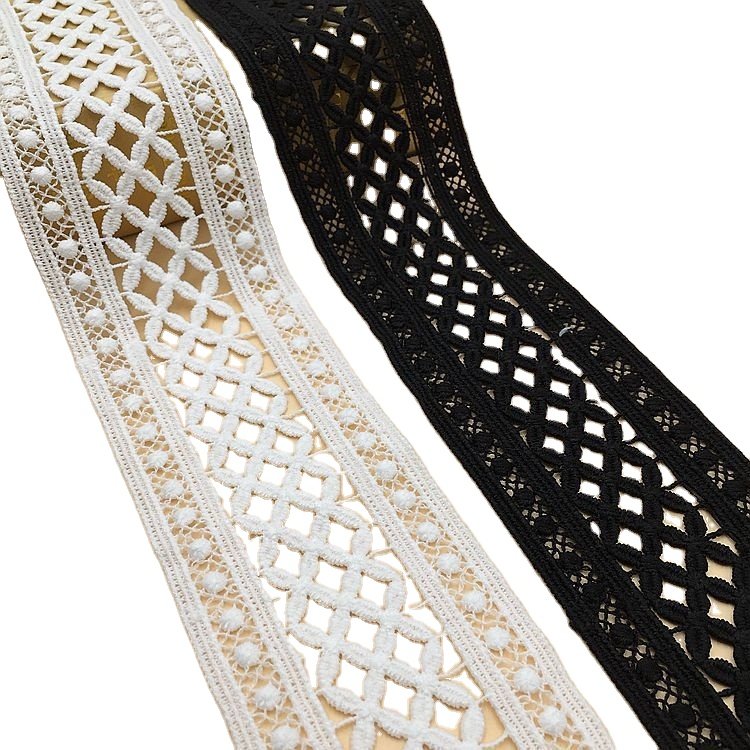 Factory cheap price white Lace Trim Garment Accessories polyester lace trim embroidery