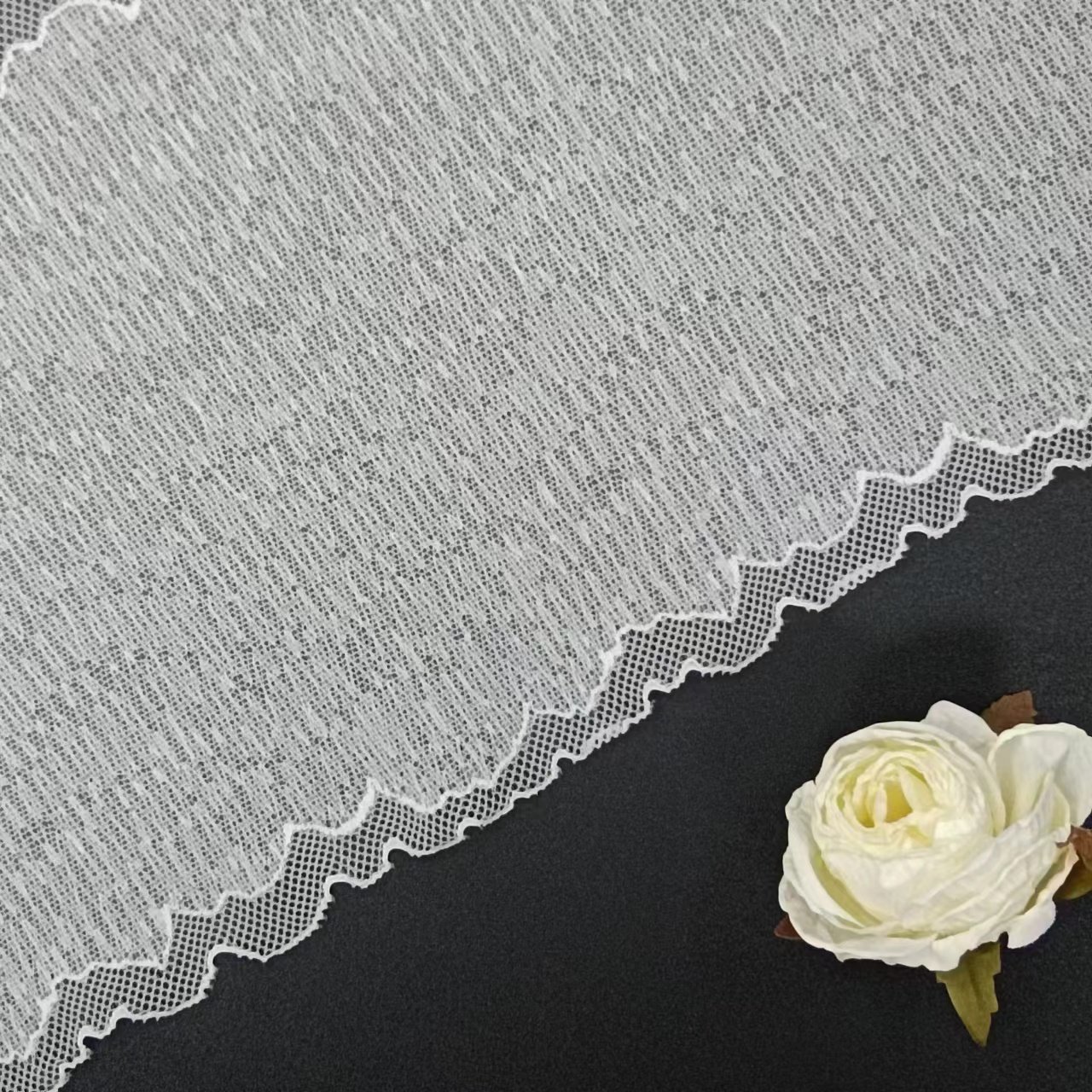 18 cm Trim Underwear Roll Pattern Nylon Spandex Tulle Elastic Lace Trimming Women's White Knitted Customized Size